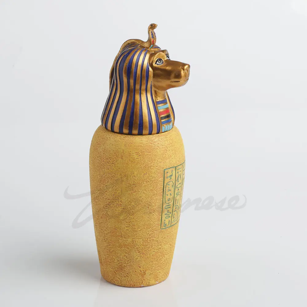 Ancient Egyptian Anubis Canopic Jar Vintage Exotic Home Room Decor Egypt Relic Replica Souvenir Collectible Craft Ornament Gift
