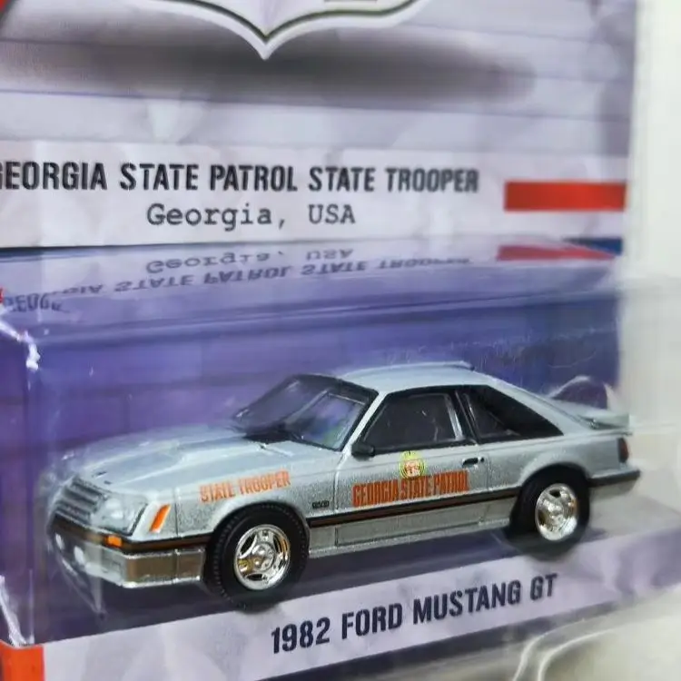 

1:64 Hot Tracking 44-1982 Ford Mustang GT Georgia Patrol Car State Police 43020-A Усовершенствованная модель автомобиля Коллекционные предметы