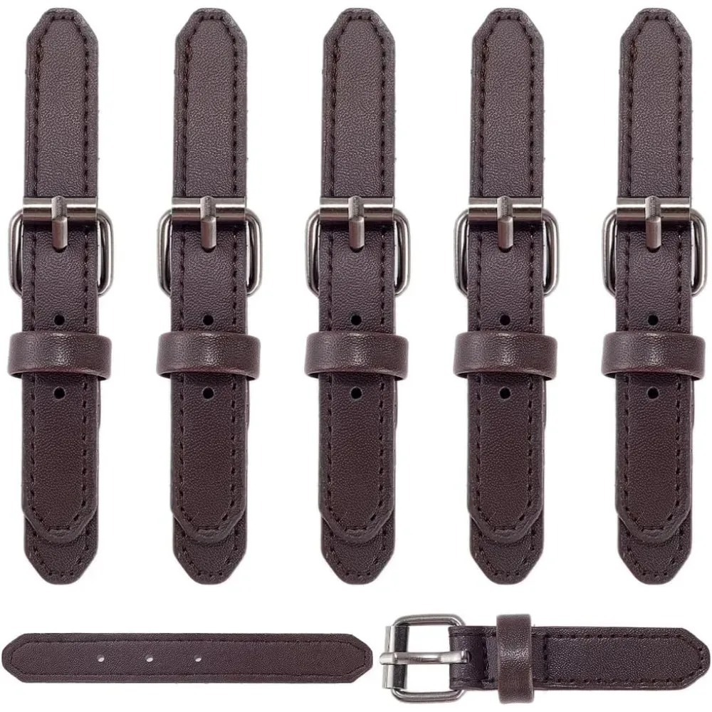 6 ensembles de boutons de fermeture à bascule en cuir PU, boucle de manteau à coudre, marron noix de coco, grande ceinture de fermoir, kit de fabrication de métal de remplacement
