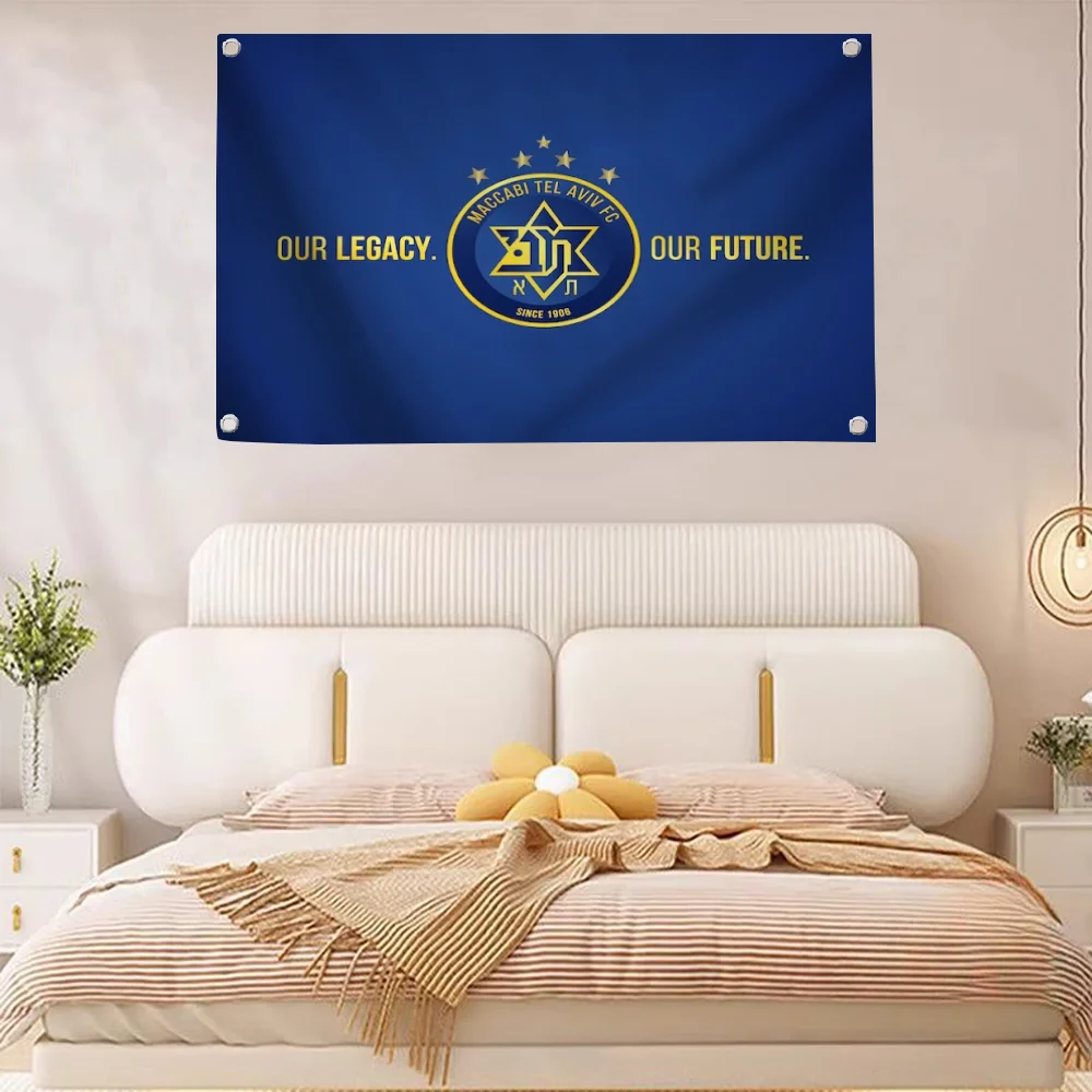 Funny Flag Pride Flag Flag to Hang Flags for Rooms Banner M-maccabi Tel Aviv FC Wall Decoration Outdoor Decor Room Aesthetic