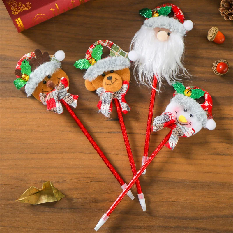 Cartoon Durable Christmas Neutral Pen Cute Funny Gel Pen Creative Fashion Ballpoint Pen Student Stationery Christmas Gifts