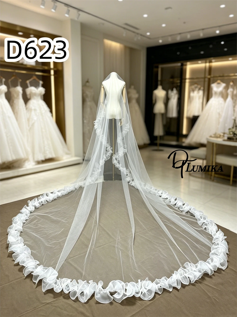 

Ruched Unique Cathedral Wedding Veil Tulle Long Bridal Headpiece for Church Wedding Sheer Brides Accessories Wedding Accessory