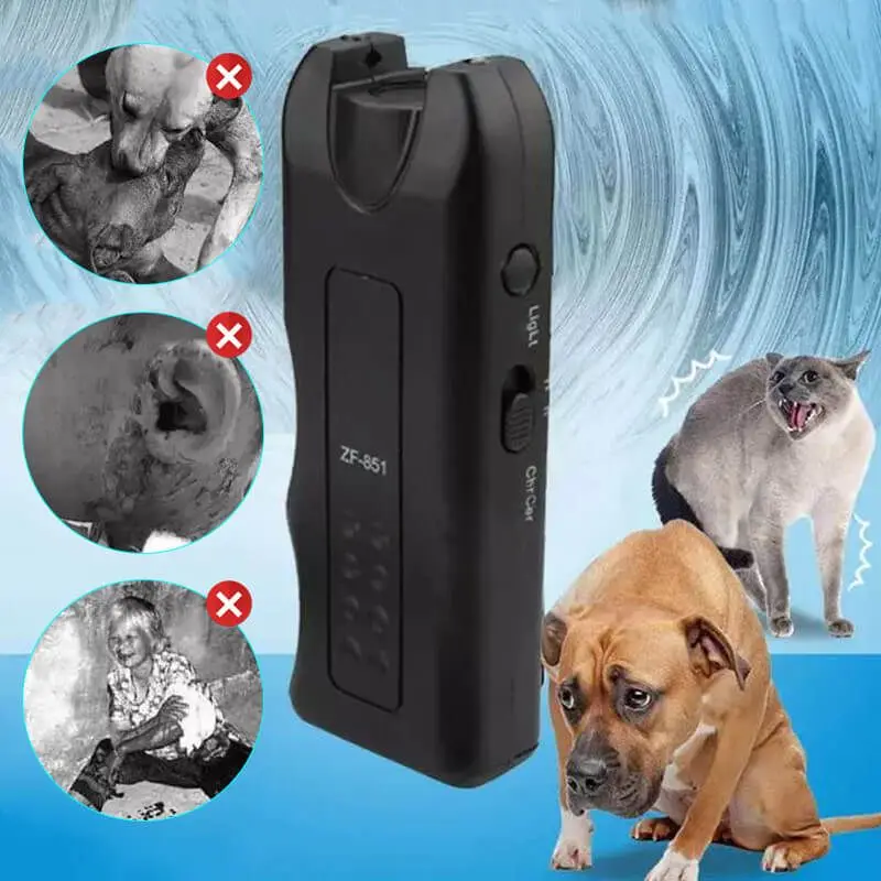 Ultrasonic Pet Dog Repeller Anti Barking Stop Bark Training Device High Power Dog Training Repellents With USB Rechargeable