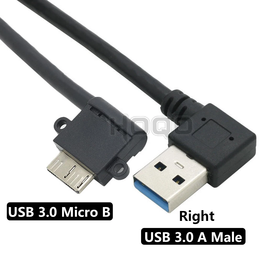 USB 3.0 A 90 درجة حتى زاوية ذكر إلى مايكرو B ذكر 90 درجة الزاوية اليسرى كابل قصير تستخدم لنقل البيانات والشحن