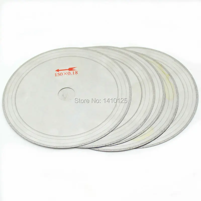 5Pcs 6 inch Diamond Lapidary Saw Blade Super-Thin Rim 0.43mm Arbor Hole 20mm Cutting Disc Jewelry Tools for Gemstone