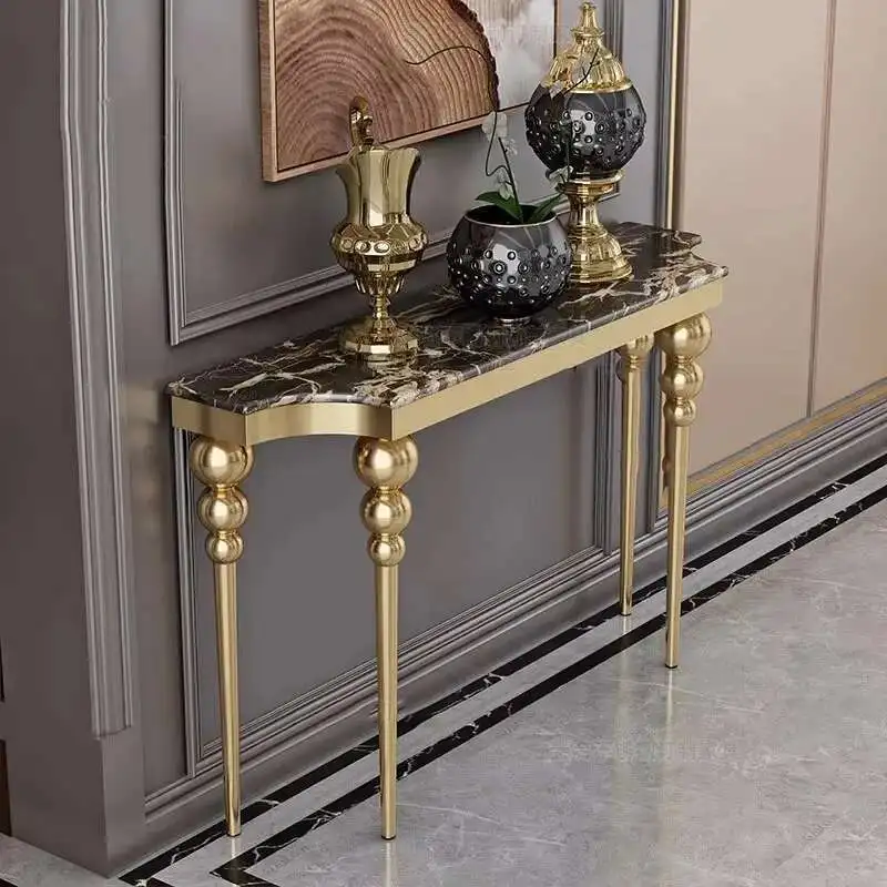 

Design Metal Living Room Table Modern Console Gorld Narrow Office Table Vintage Classic Wohnzimmer Tische Luxury Furniture