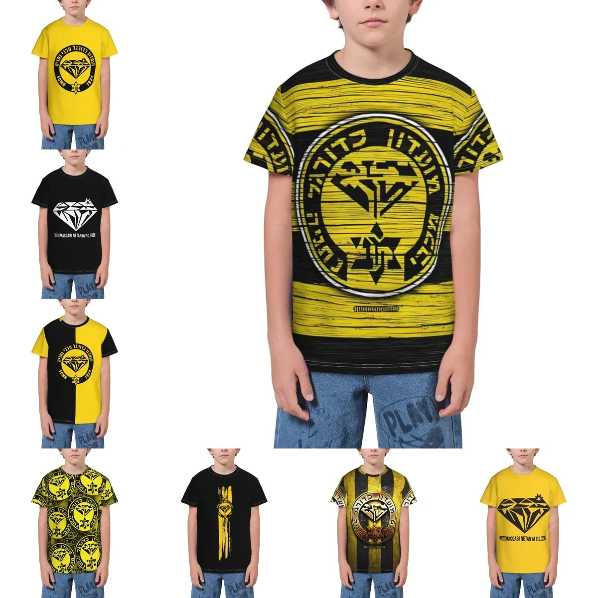 

Maccabi Netanya T Shirt - Short Sleeve Crew Neck Soft Fitted Tee Shirts for Teen Girl & Boy