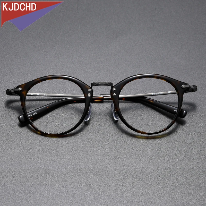 

Acetate Titanium Glasses Frame Men Retro Vintage Round Prescription Eyeglasses frames women Myopia Optical Spectacles Eyewear