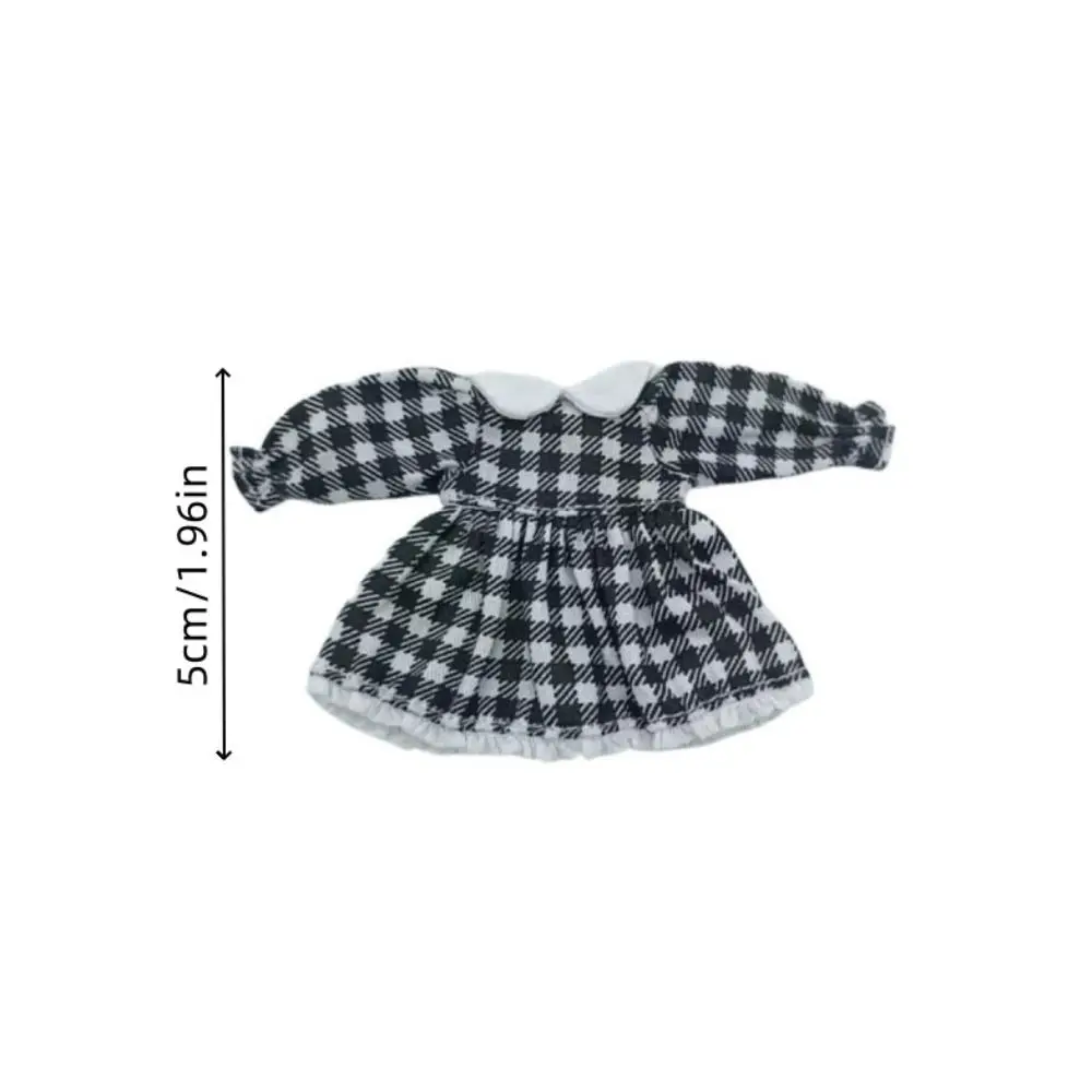 Vestidos estampados hechos a mano para muñecas OB11, trajes para muñecas BJD 1/11, vestidos para muñecas, falda de manga de hoja de loto, accesorios de cárdigan blanco, 1/12