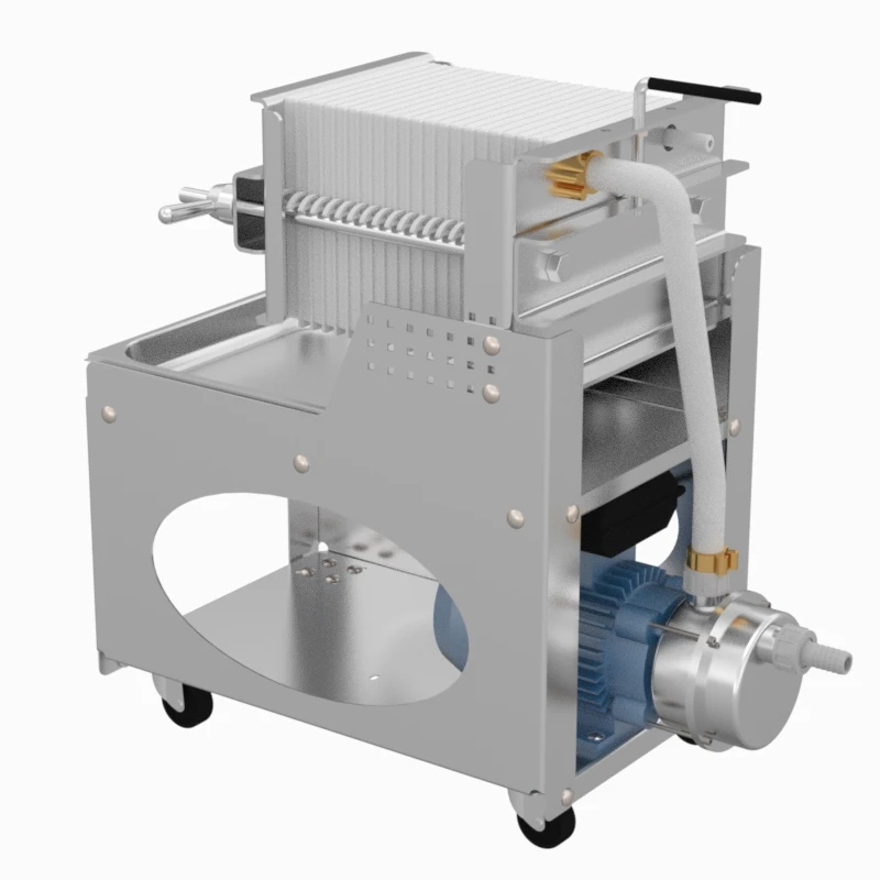 

New Stainless Steel Liquids Filter For 20 Filter Sheets With Trolley And Electric Pump Kit