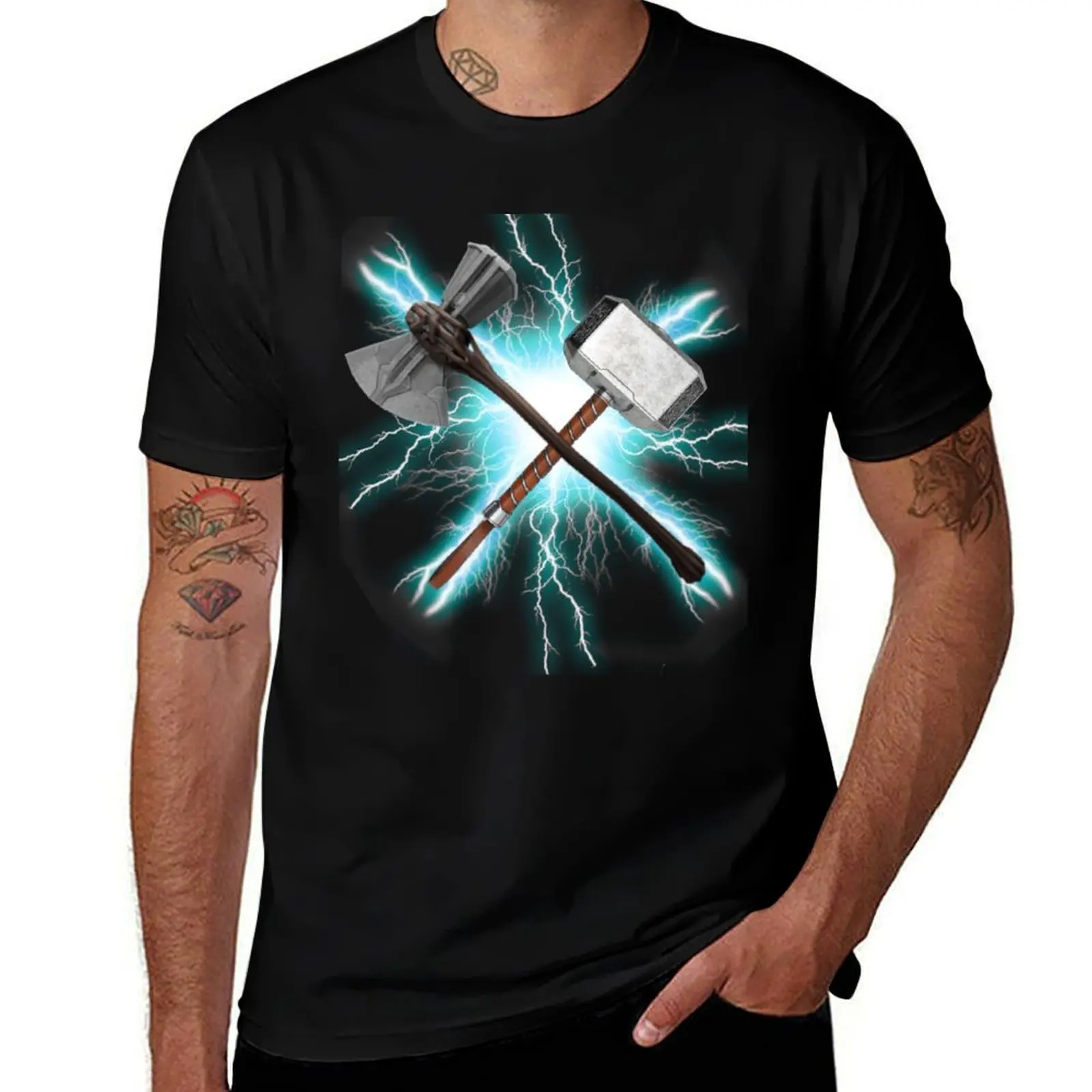 

Stormbreaker and Mjolnir Thor T-Shirt t shirt man designer men t shirt cotton 100% T-Shirt