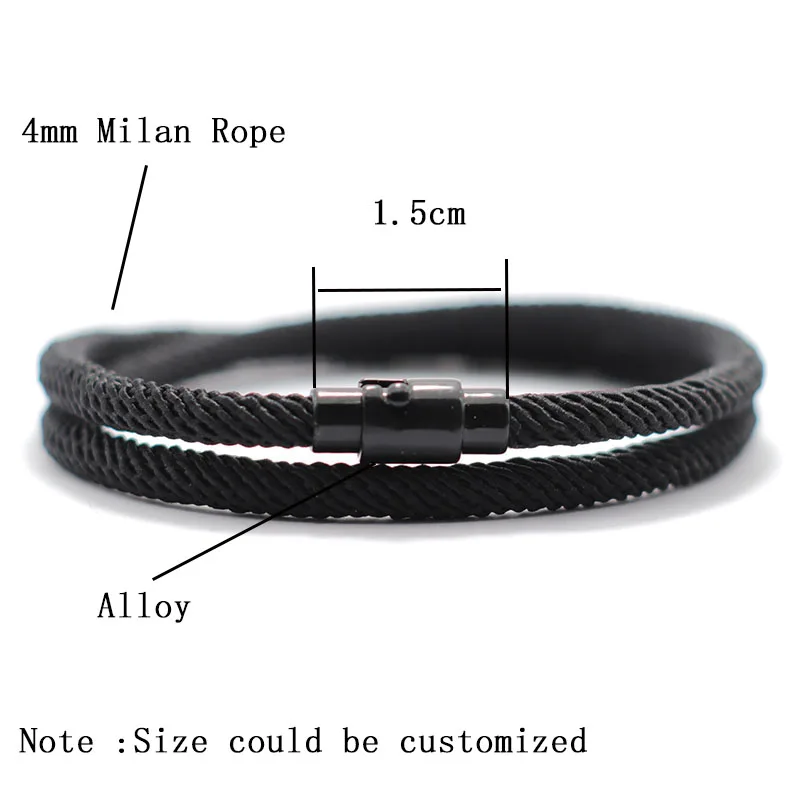 New Minimalist Men Rope Bracelet Double Layer Survival Braclet Homme Accessories Boyfriend Gift Magnet Buckle Pulsera Hombre