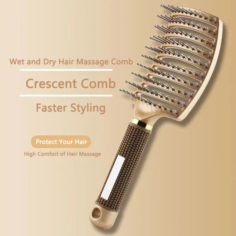 Large Curved Comb Bristle Scalp Massage Comb Women Root Fluffy Hair Brush Salon Homeshold Hairdressing Styling Tools Accessories