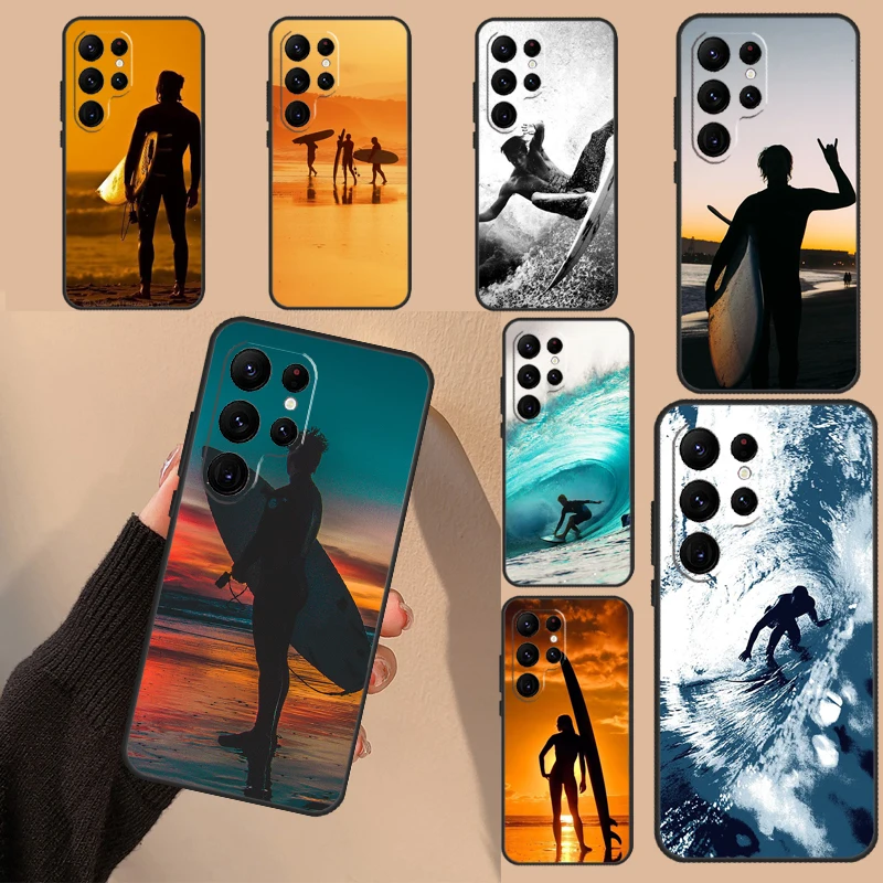 Surfer Surf Hang Loose Shak Phone Case For Samsung Galaxy S20 FE S21 S22 S23 Ultra S8 S9 S10 Note 20 10 Plus Fundas