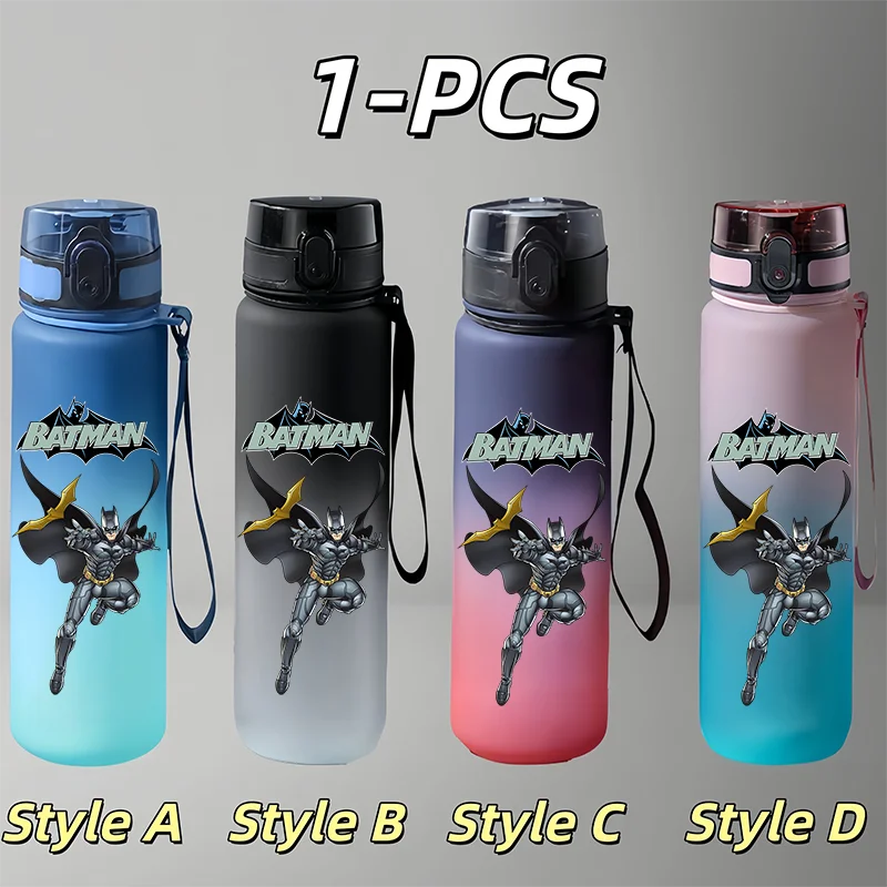 Batman Cool Stylish Water Bottle 650ml Leakproof Portable Lanyard Outdoor Sports Travel Birthday Gift for view 2