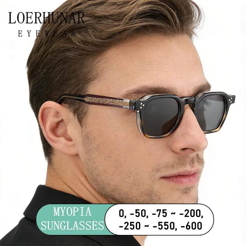 

New Fashion TR Square Large Face Thick Frame Myopia Sunglasses Retro Unisex Anti UV400 Sunshade Glasses With Diopter 0 to -6.0