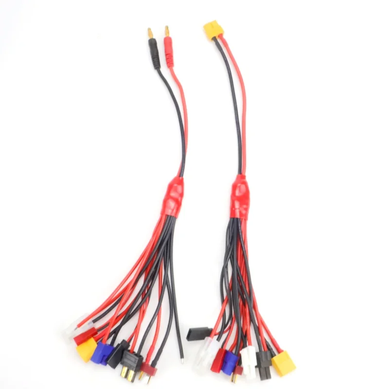 สายชาร์จแบตเตอรี่ Imax B6 B6AC พร้อมอะแดปเตอร์เชื่อมต่อ 8 in 1 หัวชาร์จ 4.0 มม. แบบ Banana TRX Tamiya สำหรับแบตเตอรี่ Lipo ของรถบังคับวิทยุและโดรน