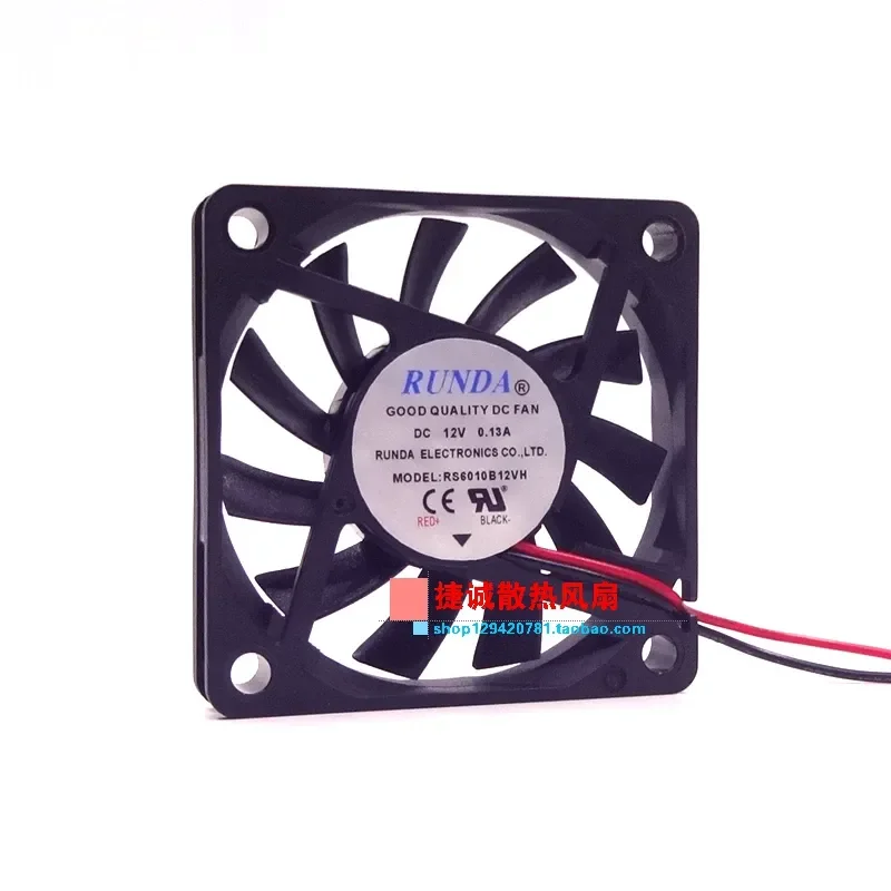 New RUNDA RS6010B12VH 12V 0.13A 6010 6CM Inverter Dual Ball Cooling Fan for Electronics