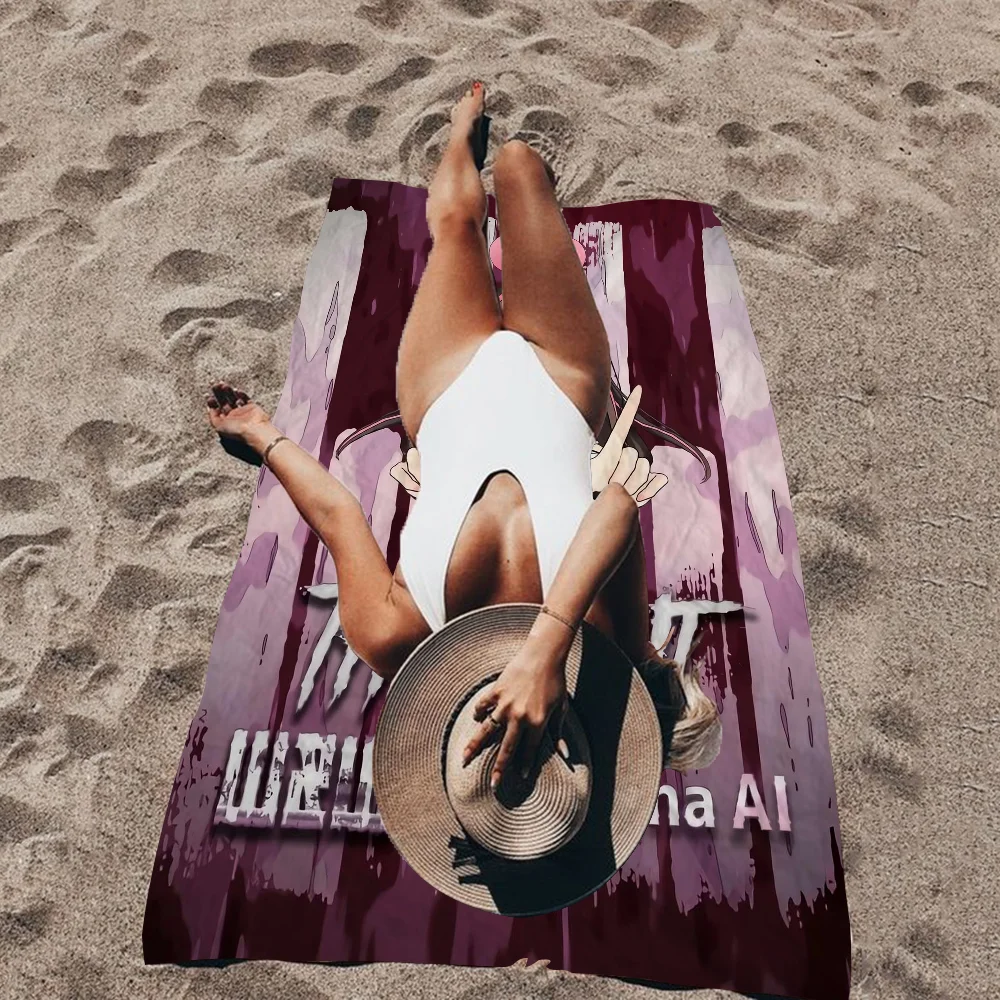 Kizuna AI Microfiber Printed Beach Towel Mountain Climbing Yoga Beach Swimming Running Absorbent Soft Towel