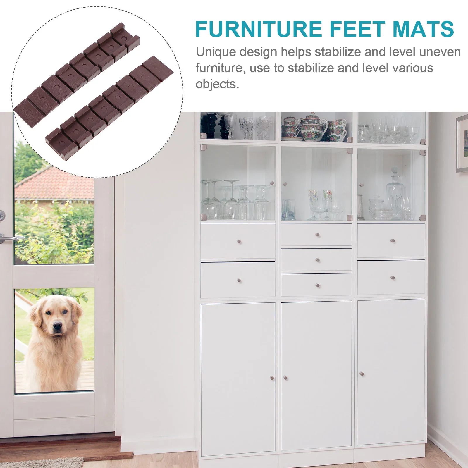 

20 Pcs Cupboard Adjustable Foot Pads Non Slip Square Furniture Abs Leveling Lifters