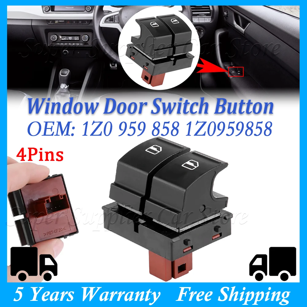 

1Z0 959 858 1Z0959858 For Skoda Fabia 2 Octavia 1Z Roomster Car Drive Side Electronic Window Door Master Control Switch Button