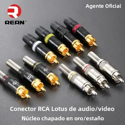 Conectores RCA REAN Originales de Neutrik, Conector de Audio y Video Phono Chapado en Oro, Conector de Cable NYS373 NYS366 con Resorte