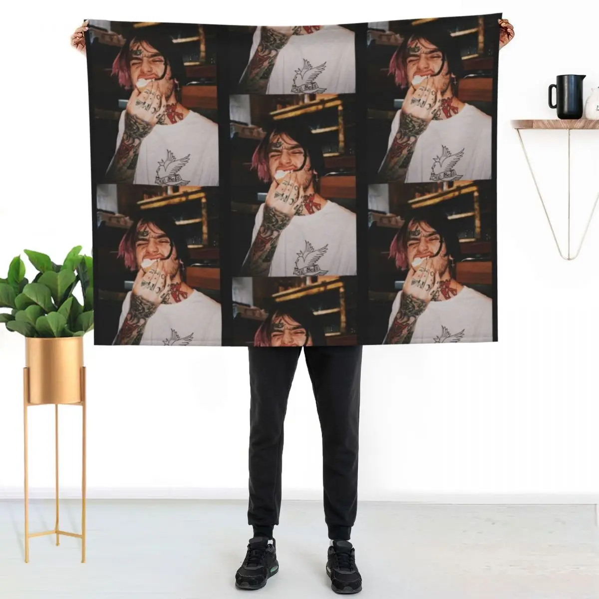 Lil Peep Throw Blanket Flannel Hairy christmas gifts Vintage Travel wednesday Blankets