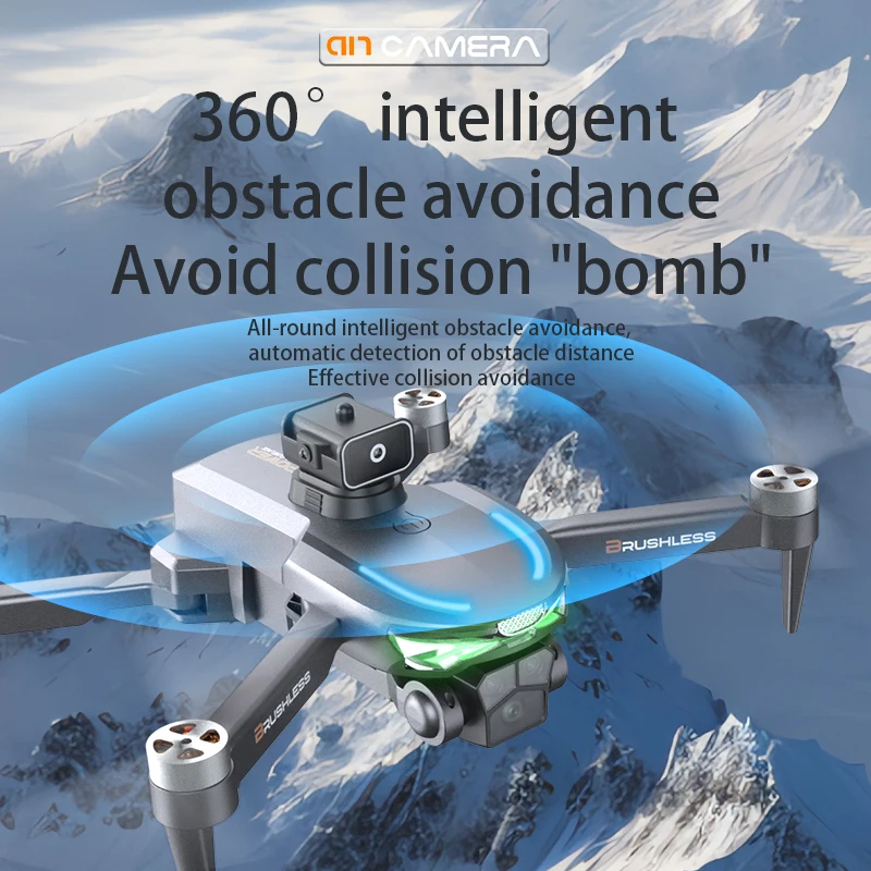 طائرة بدون طيار A17 4K كاميرا مزدوجة GPS مع 360 درجة °   تجنب العوائق، إرجاع تلقائي، طائرة رباعية RC قابلة للطي، WiFi FPV ووقت طيران طويل