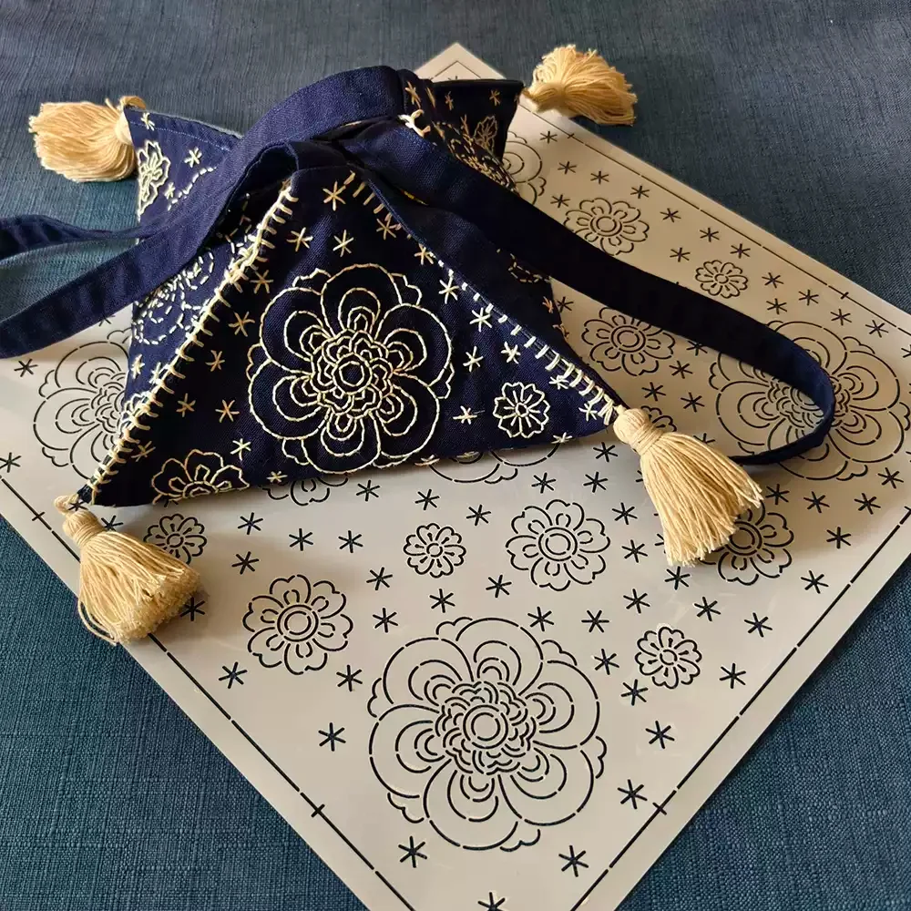 

Sashiko Embroidery Template flower Pattern for Hand Stitching Reusable Soft Plastic DIY Sewing Patchwork Embroidery Tool