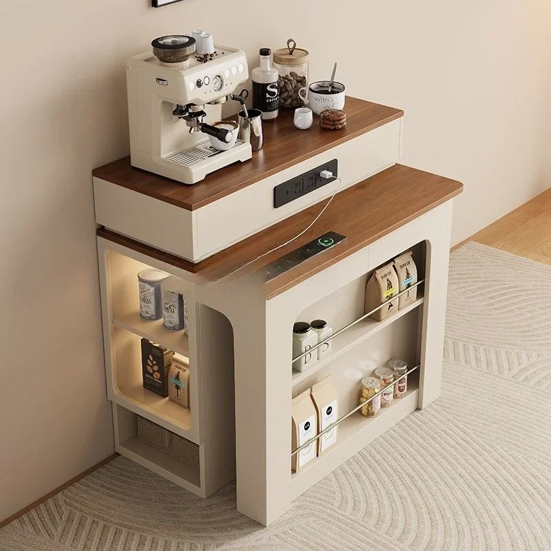 

Cream Wind Island Dining Table Integrated Household Retractable Small Apartment Restaurant Multifunctional French Folding