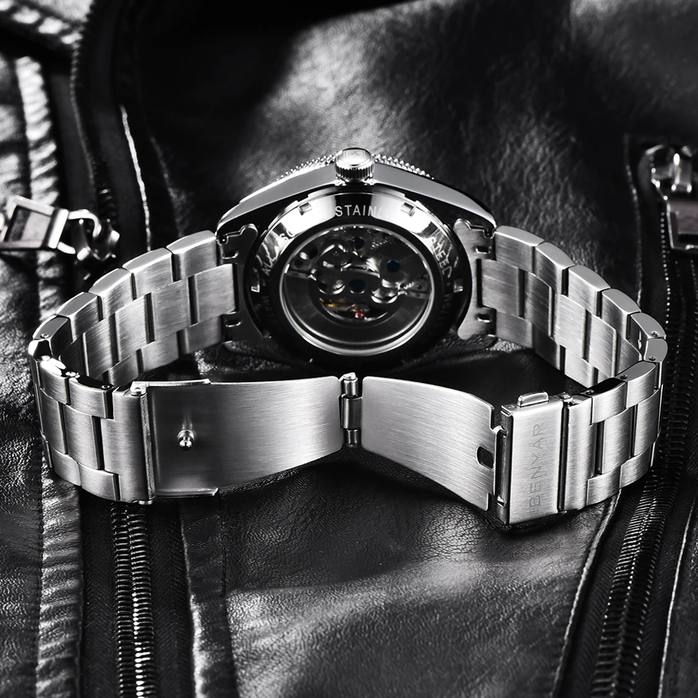 2025 ใหม่BENYARนาฬิกาอัตโนมัตินาฬิกาผู้ชายLuxury Mechanicalนาฬิกาข้อมือสแตนเลสสตีลกันน้ํากีฬานาฬิกาManของขวัญ