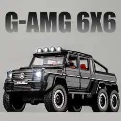 1:20 G65 G63 6*6 Big Tire Alloy Car Model Diecast Metal Toy Off-Road Vehicles Car Model Sound and Light Simulation Children Gift