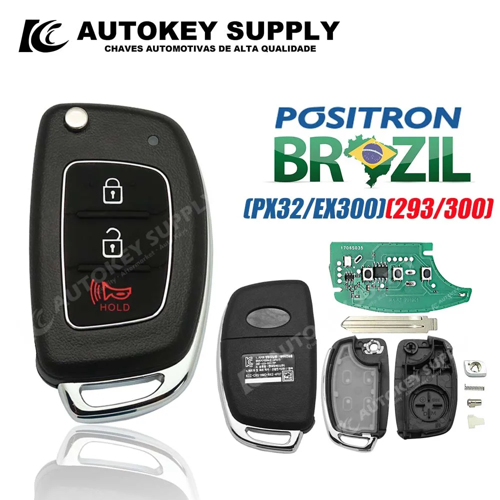 

Autokeysupply AKBPCP110AT Remote Key Alarm System, - Double Program PX32 EX300 330 360 For Brazil Positron