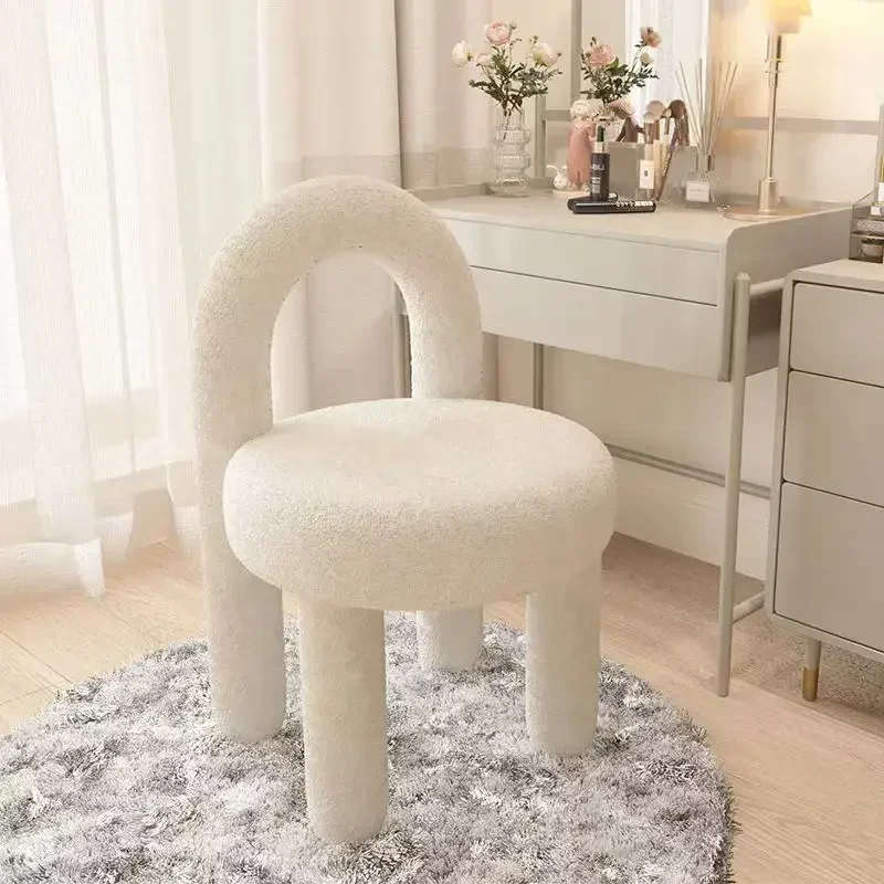 

Internet celebrity makeup dressing cream nail dressing table home simple designer modern bedroom backrest light luxury chair