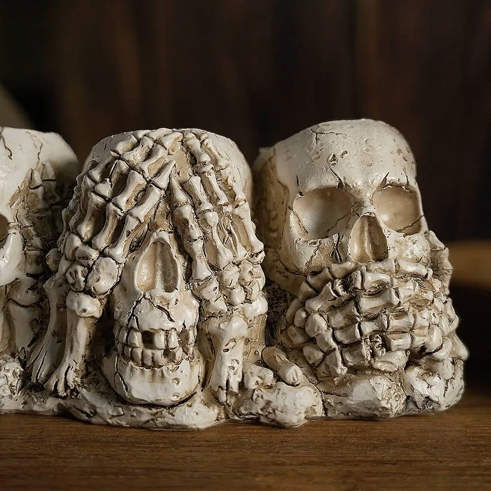 Halloween Gift Office Three No Skull Pen Holder Ornaments Desktop Personality Home Flower Pot Ornaments Decorative Props