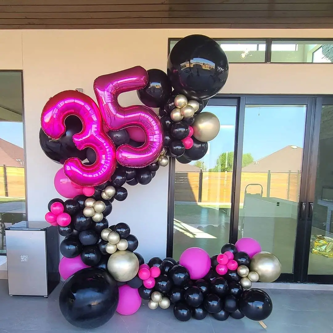40 Zoll Heiße Rosarote Zahlenballons, Große Riesige Zahlen-Folienballons für Helium, Geburtstagsfeier, Feier, Dekoration, Große Globos – Detail 4