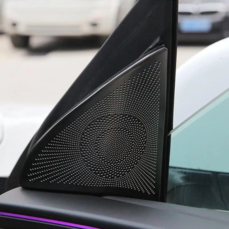 Automotive Metal Speaker Grille Covers Heat Activated Adhesive Technology Scratch Resistant Pair For Car Door Stereo H9EE
