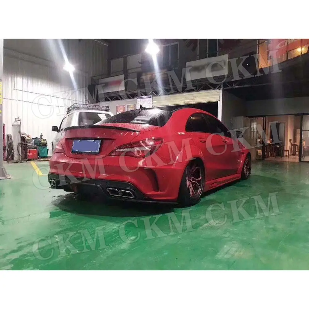 

Для CLA класса, диффузор заднего бампера из углеродного волокна, светодиодный удлинитель, насадки на выхлопную трубу для Benz W117 CLA180 200 CLA250 260 CLA45 2013-2018