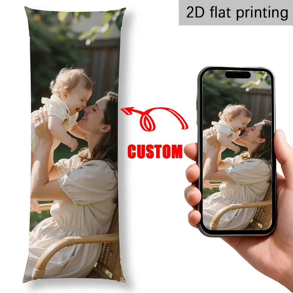 1 custom photo and text pillowcase _ HD print, ideal choice for Valentine's Day, birthday and New Year gifts, hand washable only