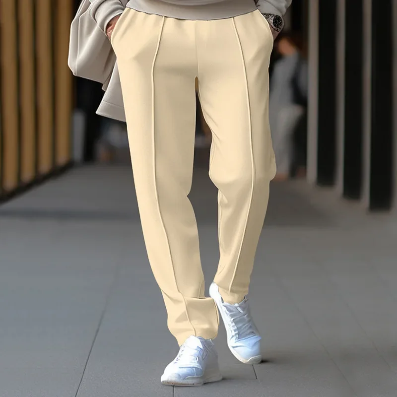 

New Fashion Men's Casual Pants Loose Waffle Sports Pants Male's Spring Autumn Joggers Sweatpants Business Slim Pencil Pants