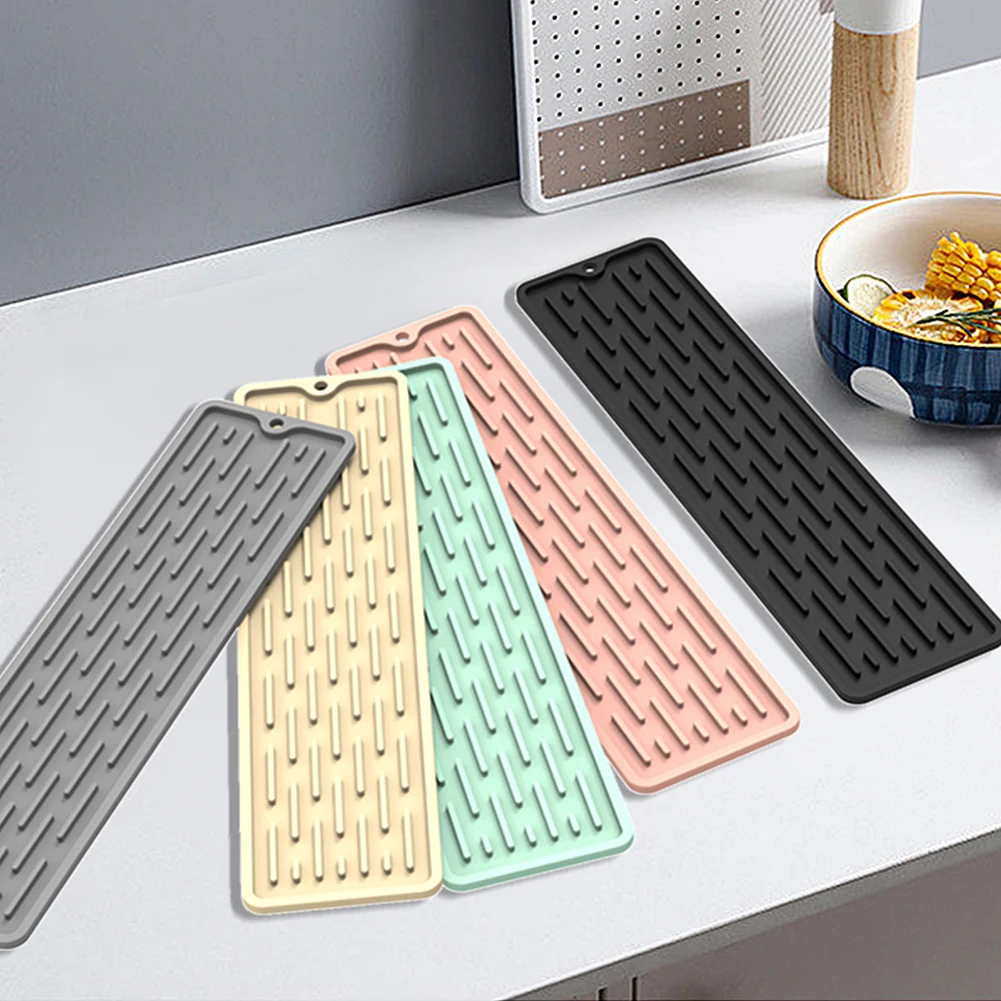 Silicone Dish Drying Mat Anti Slip Sink Tray Countertop Mat Organizer Kitchenware Protection Mat Storage Rack Kitchen Supplies