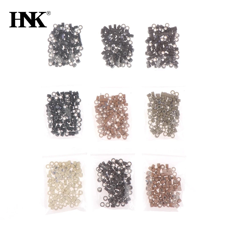 100pcs/lot 5.0*3.0*3.0mm Micro Silicone Lined Rings Links Beads MICRO Tube Ring Link Crimp Beads Hair Extensions Tools