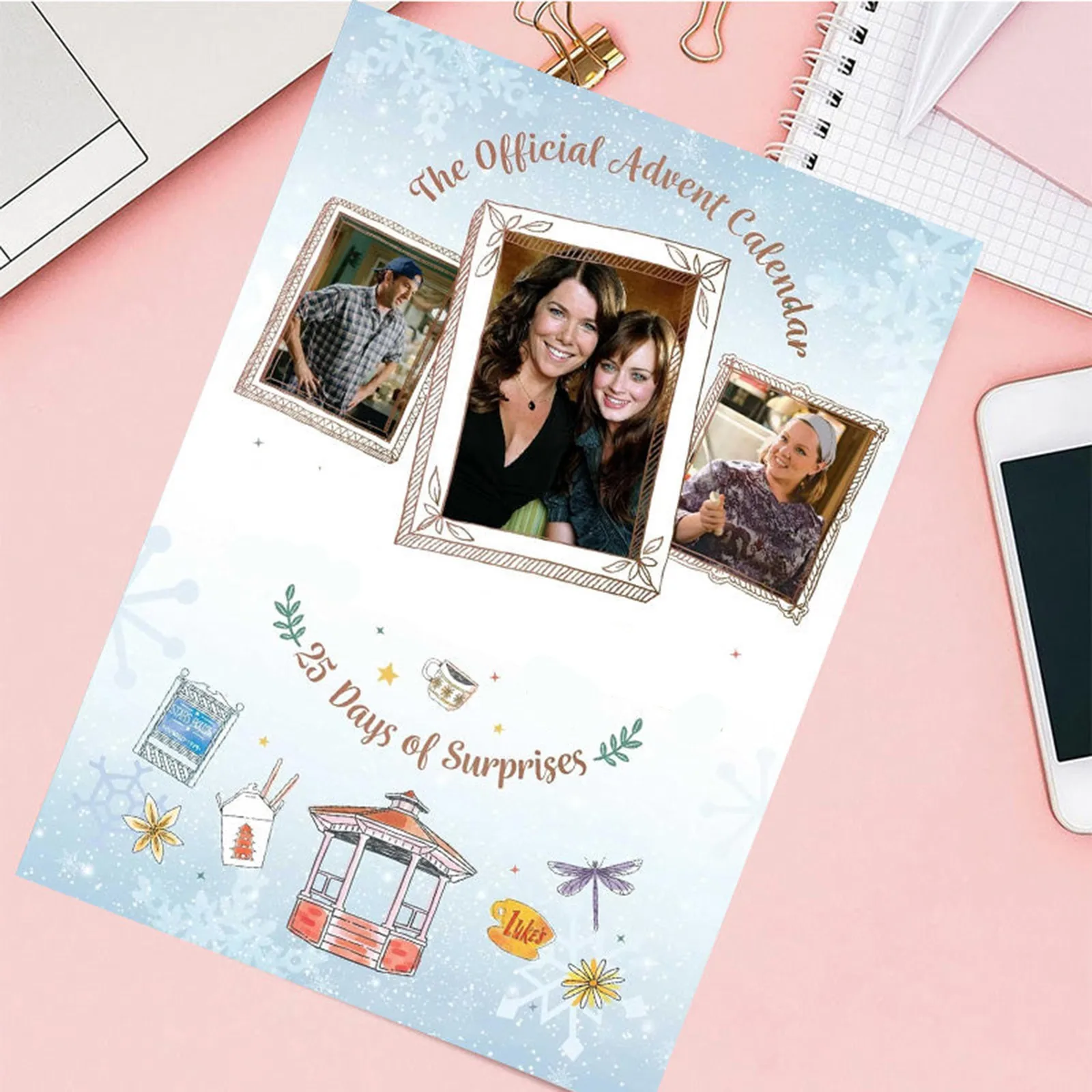 Gilmore Girls: il calendario dell\'avvento ufficiale, calendario del conto alla rovescia di 25 giorni, decorazione del calendario dei mobili, 25