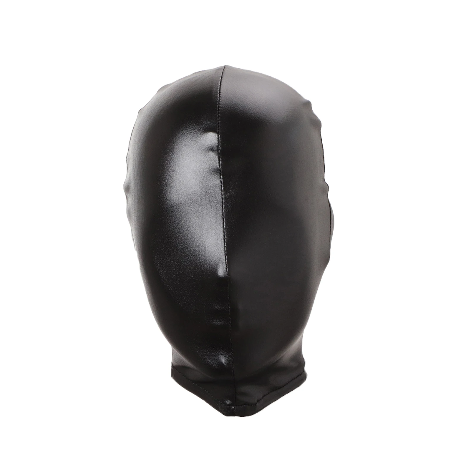 تأثيري Wetlook هود رئيس اللاتكس قناع شيطان الشيطان القبعات بولي Leather الجلود رئيس 3 ثقوب غطاء قناع الوجه لعبة هالوين كرنفال