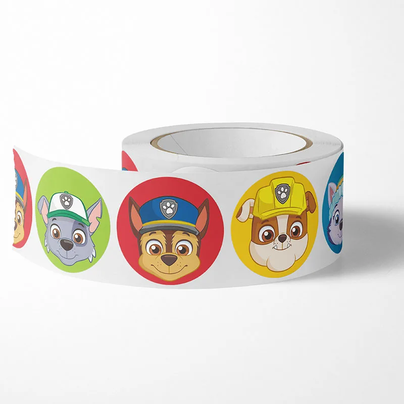 Kawaii Paw Patrol Stickers Cartoon Marshall Stickers adesivi per tazze per bambini impermeabili autoadesivi regalo decorativo per etichette rotonde