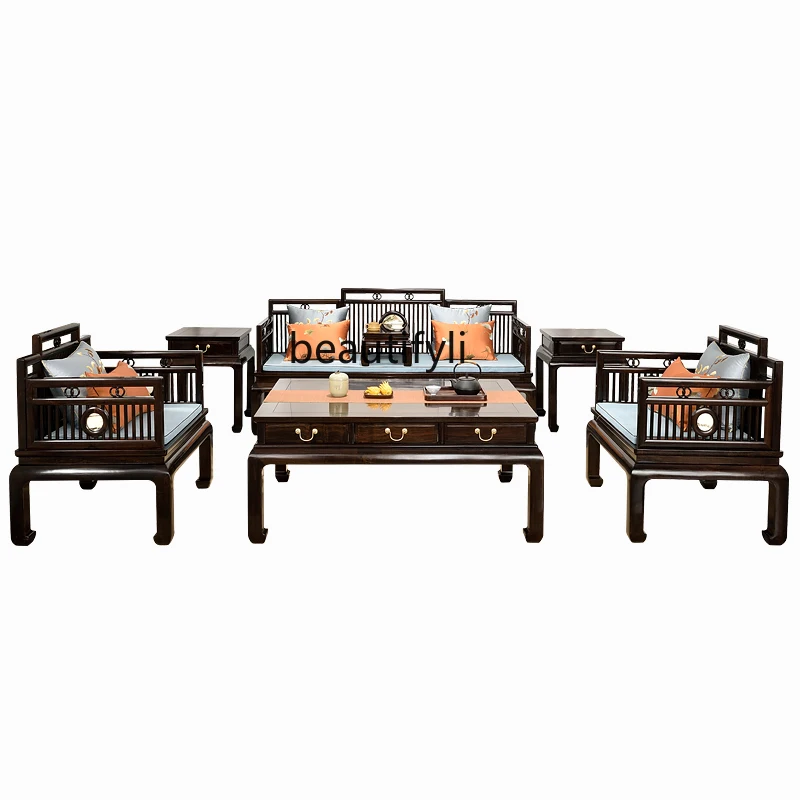 Rosewood Sofa New Chinese Style Solid Wood Living Room Modern Chinese Style Simple Zen Sofa Combination