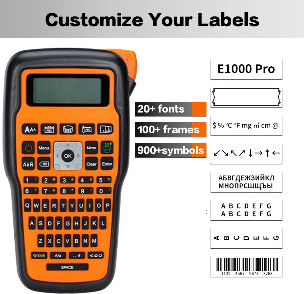 E1000PRO Tube/Flexible Cable/Fabric Label PRINTER Compatiblefor Brother P-touch HSE231 HSE631 HSE221 HSE621 FA3 FX231 TZE231 221