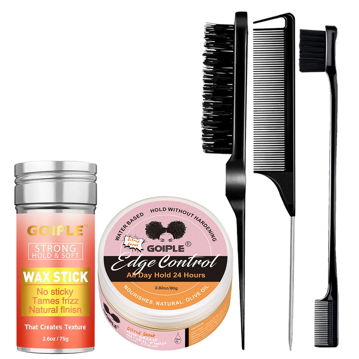 

GOIPLE 75g Anti-Frizz Styling Solid Wax for Black Women Broken Hair Smoothing Hair Wax Stick ,80 Edge Control Gel for Baby Bangs