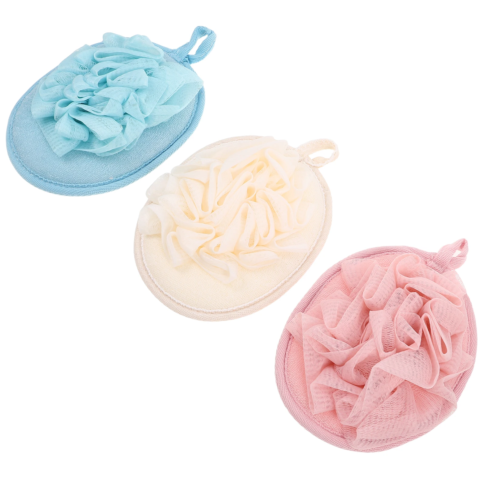 

3pcs Bath Towel Mesh Girl Bath Tub Spa Brushes Floral Hand Towels Bathroom Decorative
