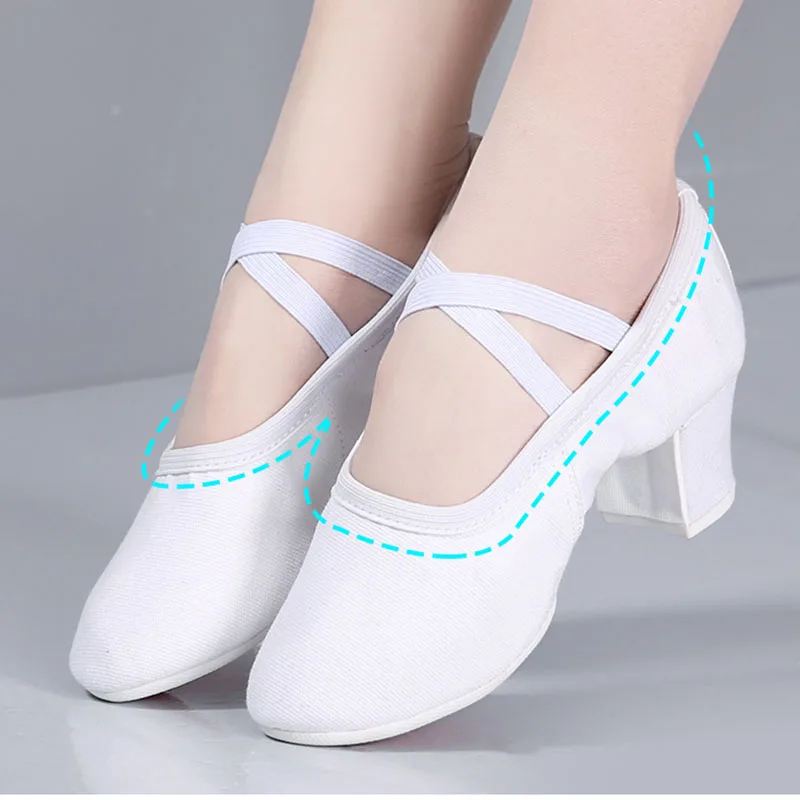 Women Ballet Dance Shoes for Girls Ballroom Teachers' shoes Ladies Modern Tango Dancing Shoes Salsa Training Shoes 5CM Heels